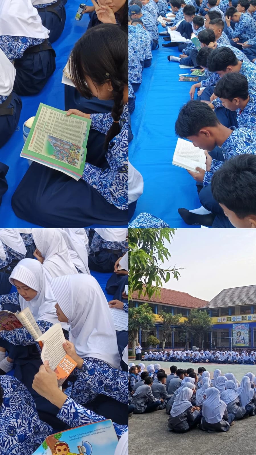 Pembiasaan Literasi Bersama di Lapangan